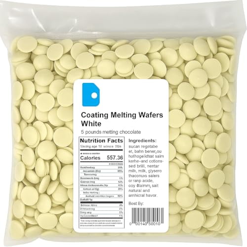 Premium White Coating Melting Wafers  5 Pounds (80 Ounces) of Smooth, Creamy Melting Chocolate for Candy Making, Dipping, Molding, and Baking