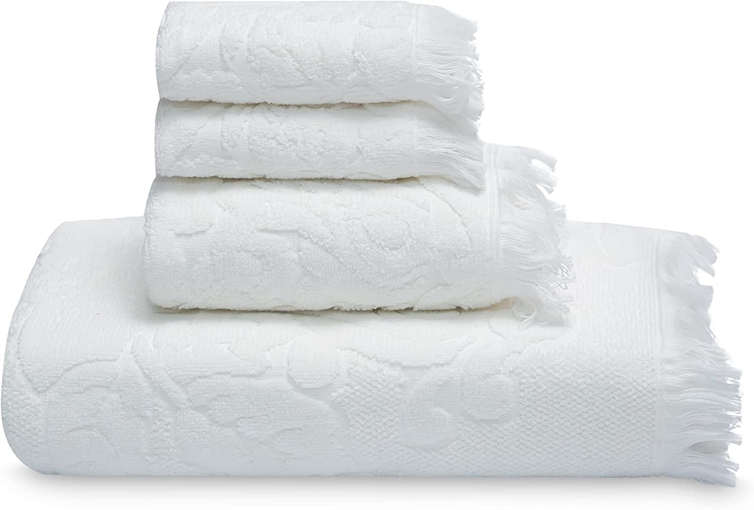 Premium White Fantasy Collection Bath Towel 27x54 Hand Towel 16x30 Washcloths 13x13 Elegance