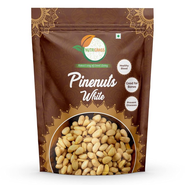 Premium White Pine Nuts Without Shell By Nutrigrass 500gm, Rich