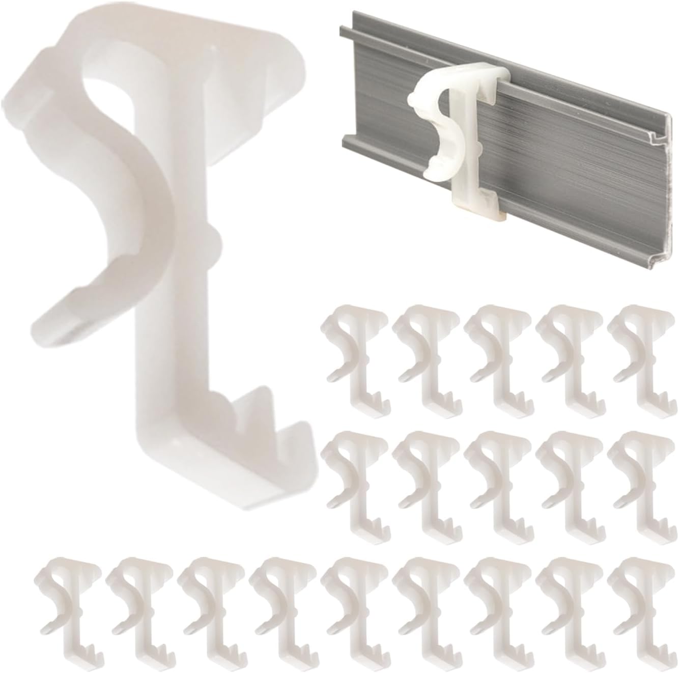 Premium White Plastic Wood Blind Valance Retainer Clips, 20 PackUV
