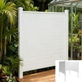 thumbnail image 1 of Premium White Privacy Screen, 50in H x 50in W Air Conditioner Fence, 3-Panel Pool Equipment Enclosure, Horizontal PVC Privacy Fence with 15.7 in Ground Stakes, 1 of 11