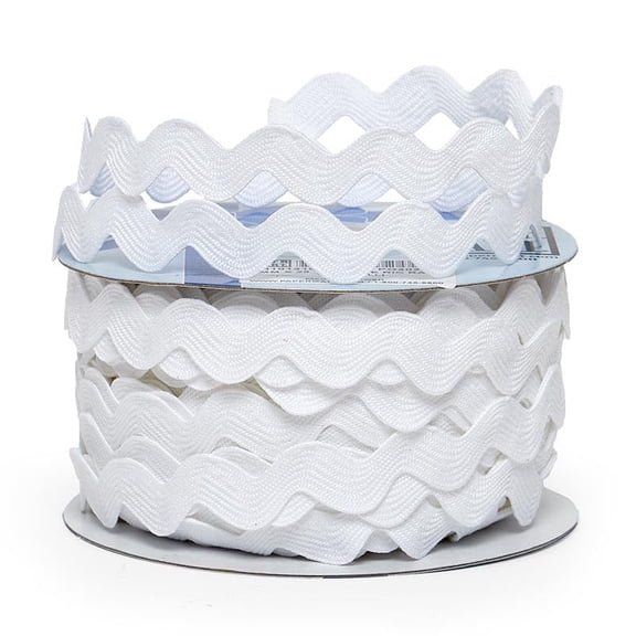 Premium White Ric Rac Trim  11 mm x 25 Yards