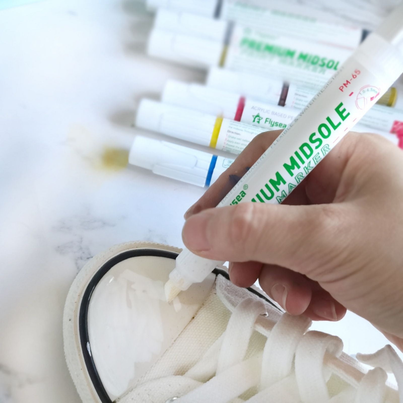 Premium White Sneaker Eraser Paint Pen,Midsole Shoe Whitener Marker for