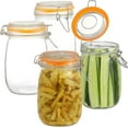 Premium Wide Mouth Mason Jars 4Pcs 32 oz Glass Jars with Airtight Lid