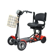 Premium Wide Seat Smart Electric Wheelchair for Adults and Seniors, Up to 12 Miles Range - Red