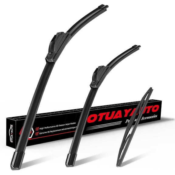 Premium Windshield Wiper Blades - Replacement for Nissan Murano 2009-2016 - Precision Fit, All-Weather Performance, Front and Rear Wiper Blades, J/U Hook - 26"+16"+12" (Pack of 3)