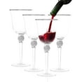 thumbnail image 1 of Premium Wine Glasses Set of 4 - Crystal Long Stem Wine Glass with Silver Rim & Rhinestone Design - 18 oz, 1 of 7