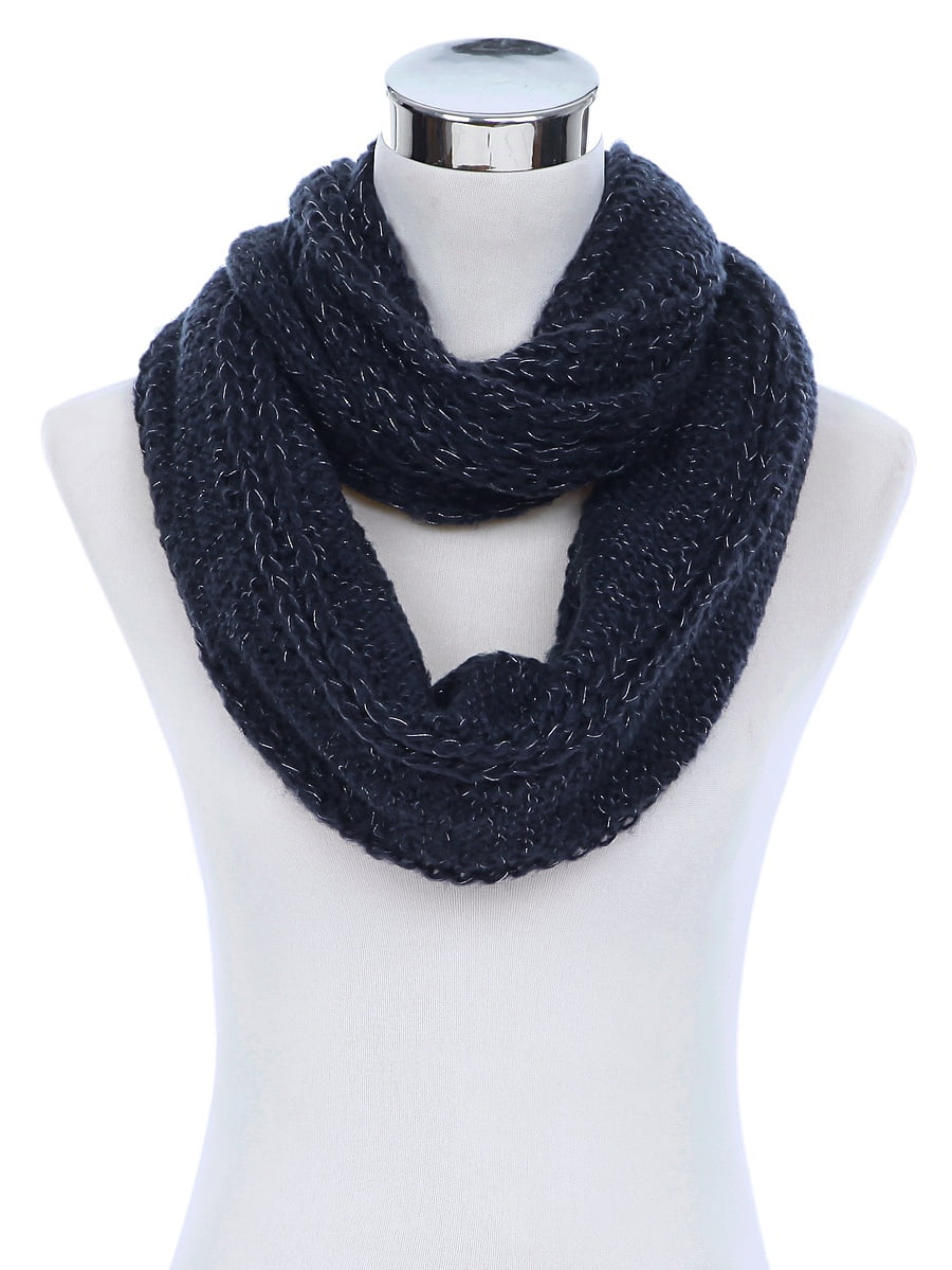 Sciarpa Infinity Donna Con Glitter - Autunno Inverno - Morbida E Luccicante - Frange