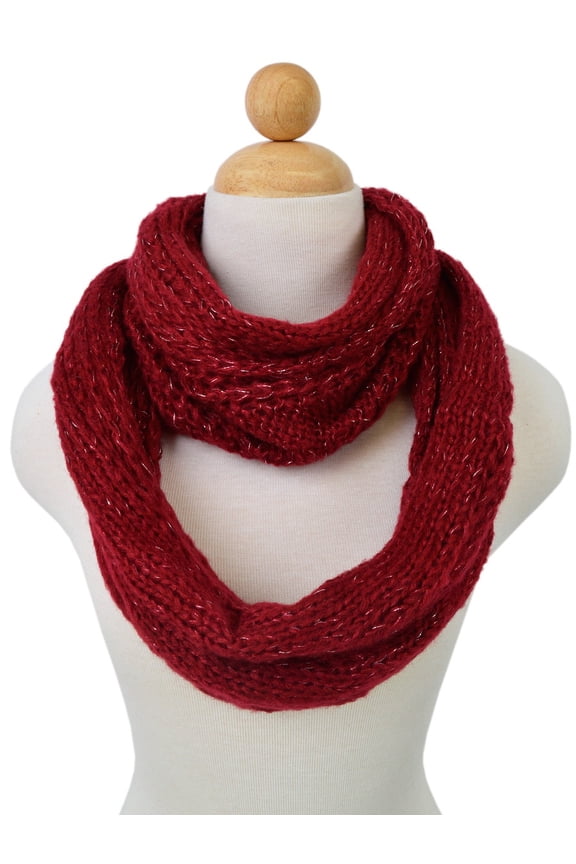 Premium Winter Glitter Knit Infinity Loop Circle Scarf