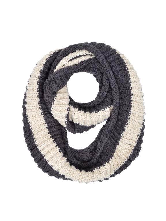 Premium Winter Knit Striped Infinity Loop Circle Scarf