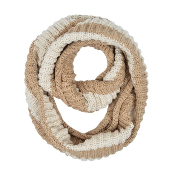 Premium Winter Knit Striped Infinity Loop Circle Scarf