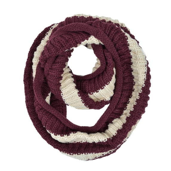 Premium Winter Knit Striped Infinity Loop Circle Scarf