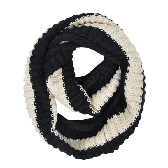 Premium Winter Knit Striped Infinity Loop Circle Scarf