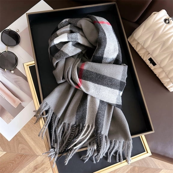 Premium Winter Plaid Scarf with Fringe, Ultra Soft & Warm Wrap for Women & Men,200*68cm,5