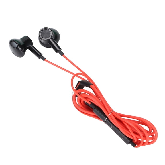 Premium Wired Earphone 3.5mm Heavy Bass In-Ear Earbuds with Volume Control and Microphone for Android Phones Red High Fidelity Sound 47.2 inches / 1.2 m