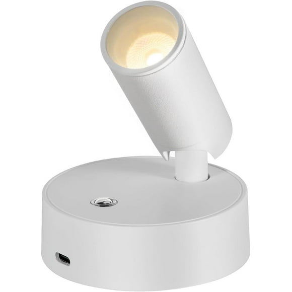Premium Wireless & Dimmable LED Spotlight - 4000K Neutral White, 2000mAh Battery, 320° Rotation, Magnetic Mount, 1 Pack, White