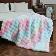 thumbnail image 1 of Premium Wolf Faux Fur Throw Blanket - Soft, Fuzzy Sherpa & Minky Throw Blanket - for Bed or Couch - 50" x 65” - White C222, 1 of 6