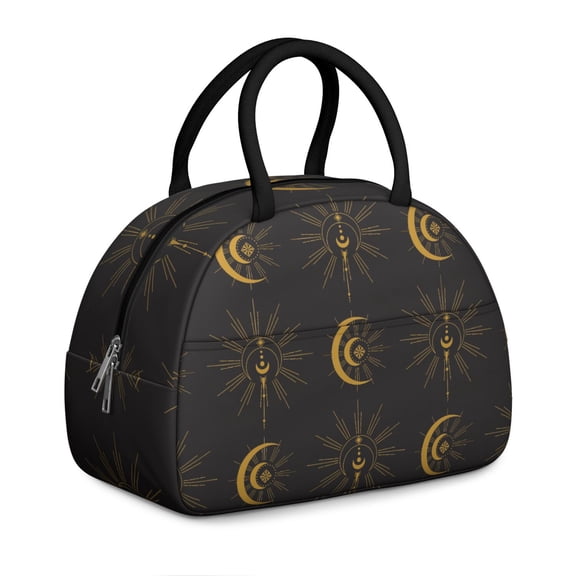 Premium Women's Gothic Starry Night Lunch Box Set: Constellation Design - Insulated Reusable Leakproof Cooler with Strap, Zipper & Mesh Pocket