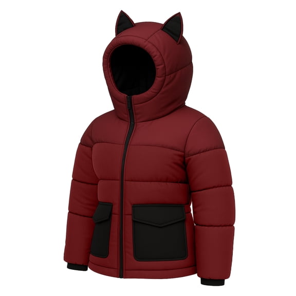 Premium Womens Midweight Puffer Jacket Red Bubble Down Water-Repellant Winter-S