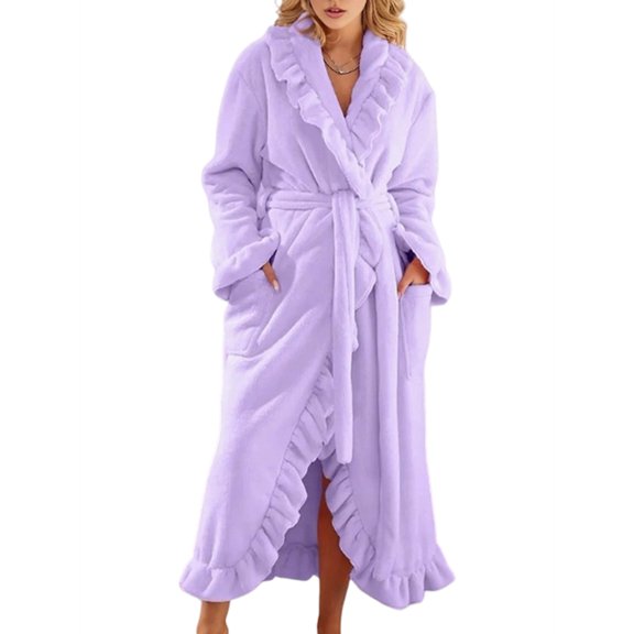 Premium Womens Plush Soft Robe , Warm, Coral Fleece Bathrobe XL