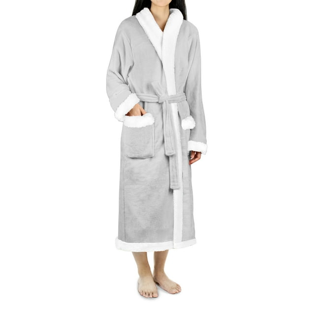 Premium Womens Sherpa Fleece Robe Luxurious Soft, Warm, Plush