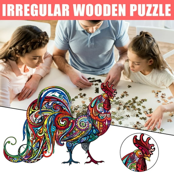 ​Premium Wood Jigsaw Puzzle - 500+ Piece Challenging Set w/ Storage Box ,Fine Art Family Tabletop Game for Ages 10+​​ Multicolor