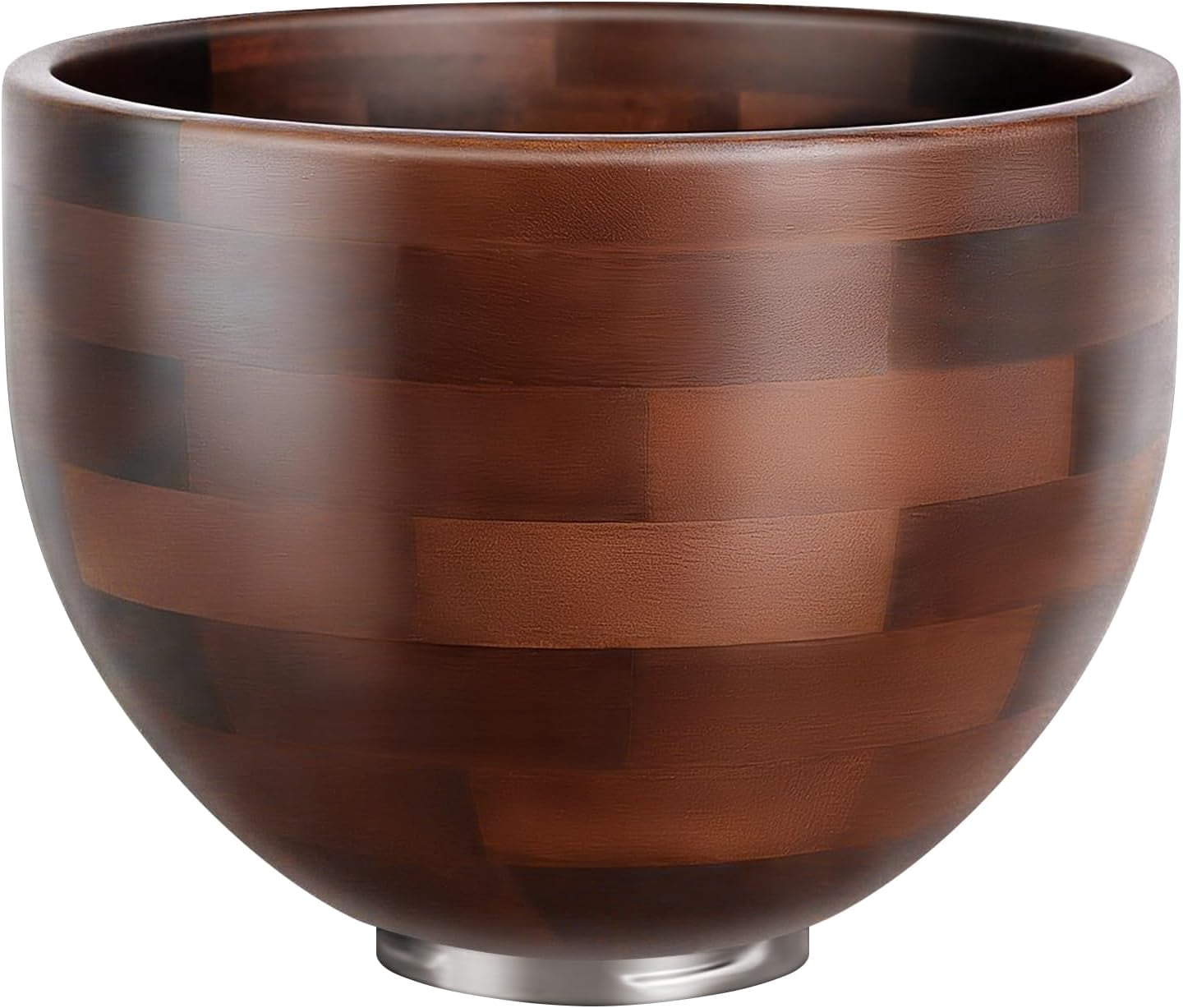 Premium Wood Mixing Bowl, Compatible with 4.5 & 5 QT KitchenAid Tilt-Head Stand Mixer. Natural Wooden Bowls, Kitchenaid Mixer Bowl with Stainless Steel Locking Base.4.5-5 Qt,Kitchen Gift Idea