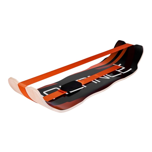 Premium Wooden Balance Board Trainer for Adults, Curved Wobble Board for Core Strength, Stability, Standing Desk Exercise, Home Gym, Yoga, Orange