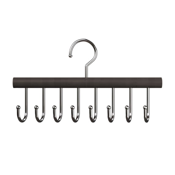 Premium Wooden Belt Hanger with 8 Hooks for Closet Organization, Multifunctional Tie and Accessory Storage Rack, Durable and Space-Saving