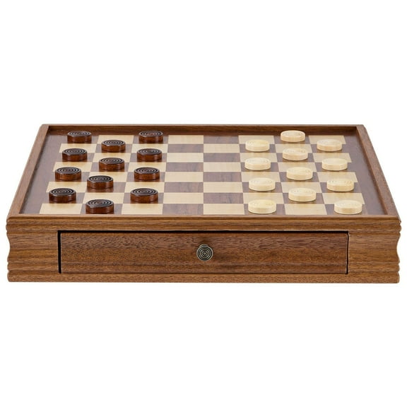 Premium Wooden Chess Set with 15" 2-in-1 Board - Includes Weighted Pieces, Storage Drawer, Extra Queens for Tournaments, Adults &