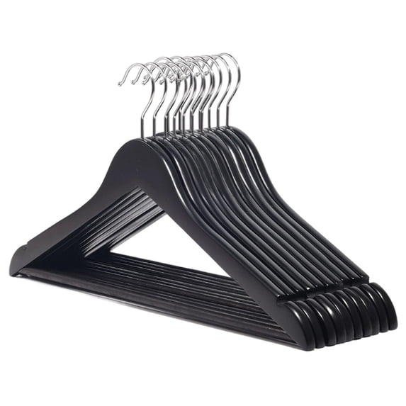 Wooden Hangers 10 Pack Solid Wood Coat Hangers with 360 Degree Rotatable Hooks and Non Pant Bar for Shirts Jackets Dresses Suits Heavy Duty Closet Organization