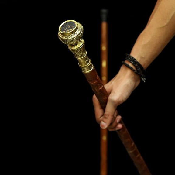 Premium Wooden Walking Stick – Antique Copper Handle | Handcrafted Gentleman’s Cane