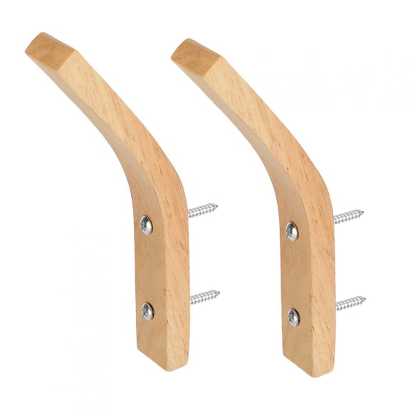 Premium Wooden Wall Mounted Hooks Minimalist Durable Coat Hat Towel Hanger Rack Set Natural Wood Decorative Single Vertical Peg Hook Racks for Entryway Living Room Mudroom Pack of 2 Hooks