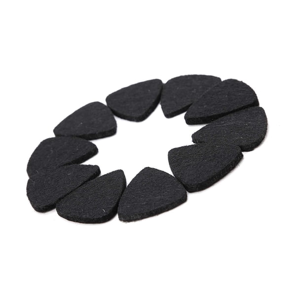 Premium Wool Felt Guitar Picks 10-Pack Black 3mm (0.12 inches) Soft Plectrums for Acoustic Electric Guitar Ukulele Professional String Instrument Accessories Comfortable Strumming Replacement Parts