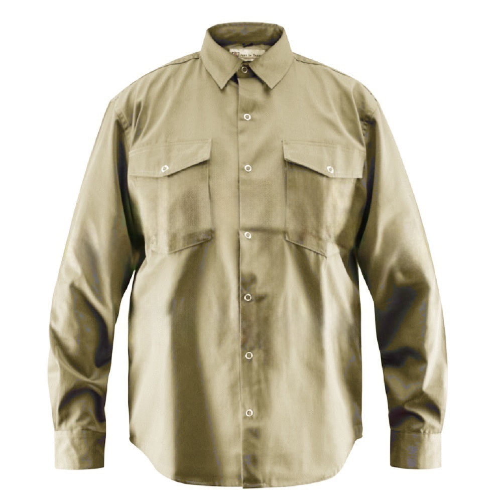Premium Work/Casual Wear Shirt – Full Sleeve - 65/35 Blend – 6 oz (3X-Large, Khaki)