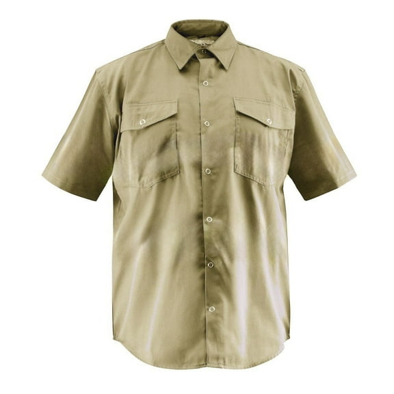 Premium Work/Casual Wear Shirt – Half Sleeve - 65/35 Blend – 6 oz (2X-Large, Khaki)