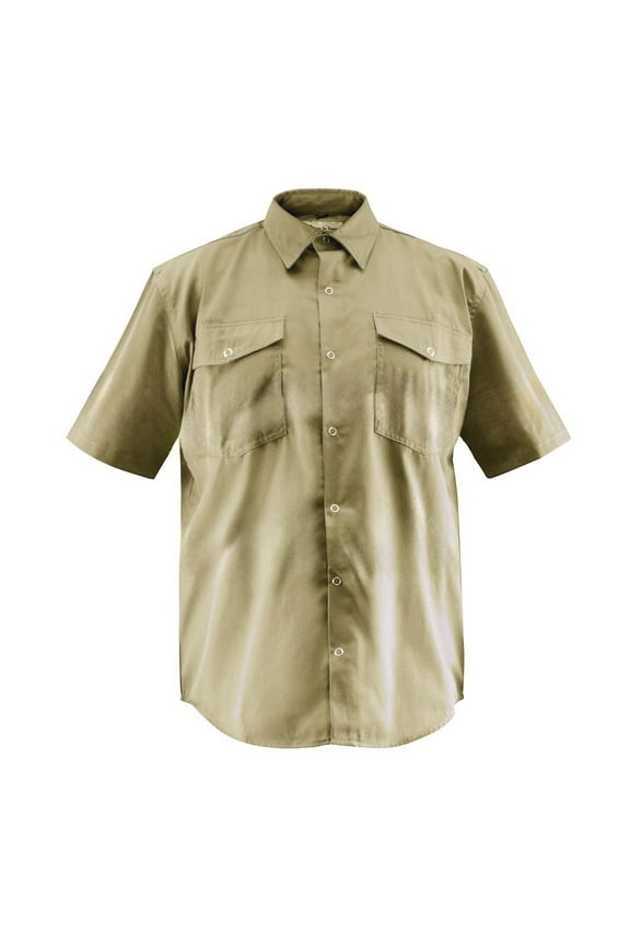 Premium Work/Casual Wear Shirt – Half Sleeve - 65/35 Blend – 6 oz (Medium, Khaki)