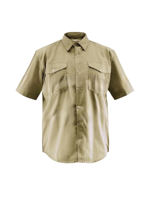 Premium Work/Casual Wear Shirt Half Sleeve - 65/35 Blend 6 oz (X-Large, Khaki)