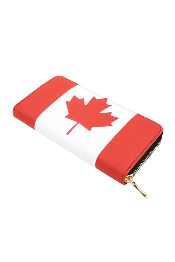 Premium World Country Flag City Print PU Leather Zip Around Wallet