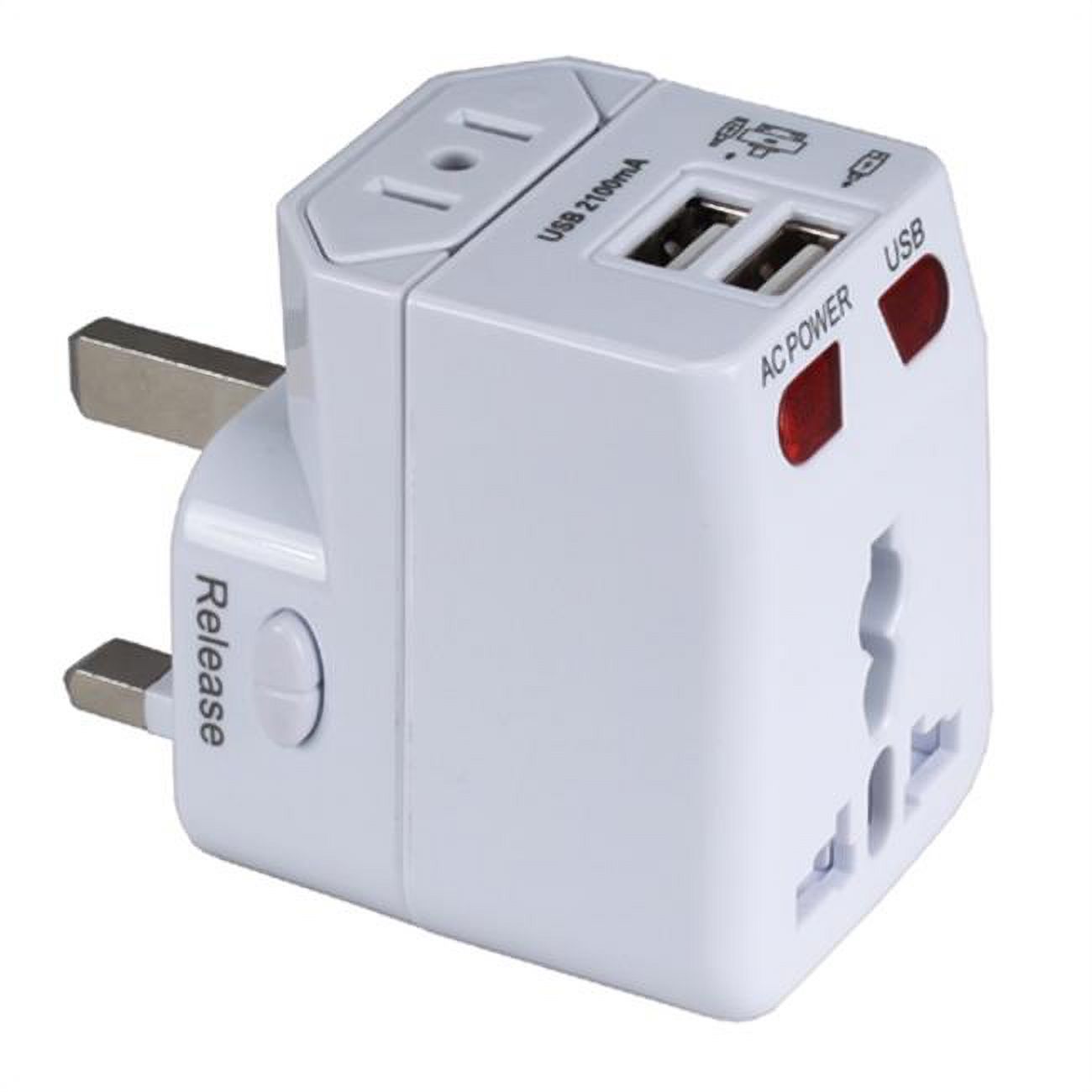 Premium World Travel Power Adaptor with Surge Protection & 2.1A Dual ...
