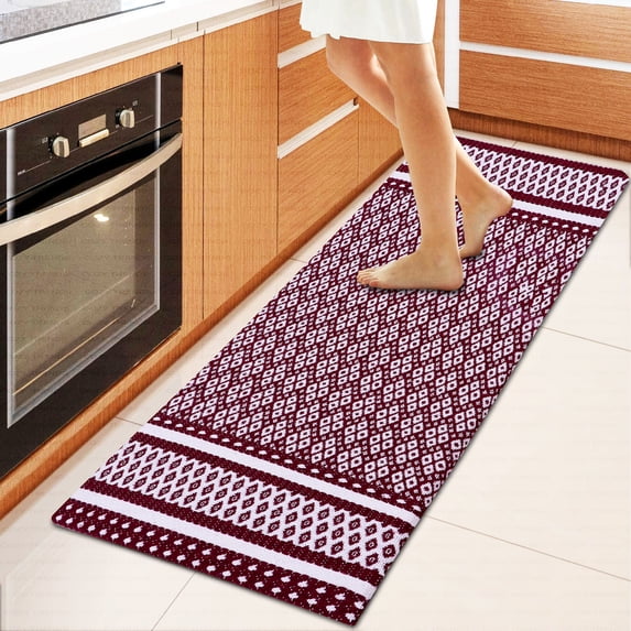 Premium Woven Cotton Anti-Fatigue Kitchen Runner Mat - 18x48 Inches