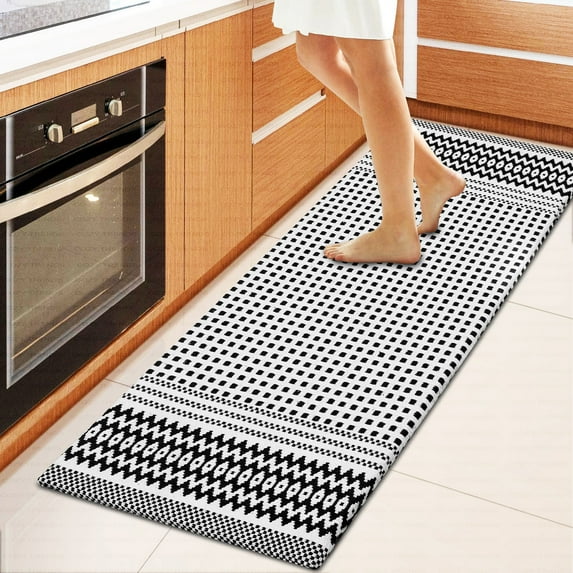 Premium Woven Cotton Anti-Fatigue Kitchen Runner Mat - 18x48 Inches
