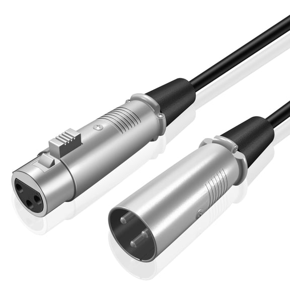 Premium XLR 3 Pin Microphone Cable (1.5 Feet) - Male to Female XLR3F to XLR3M Connector Adapter Converter Professional Balanced Interconnect XLR Audio Wire Cord