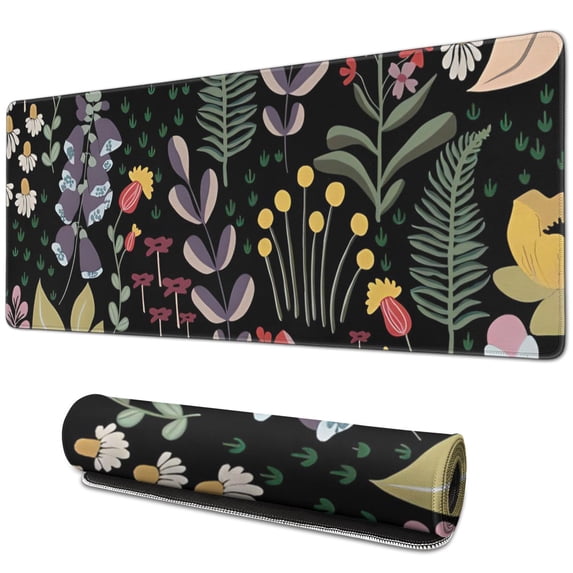 Premium XXL Extended Gaming Mouse Pad: High-Quality Desk Pad with Stitched Edges, Non-Slip Rubber Base, Large Mouse Pad for Work, Game, Office, Home - Unique Weeds Design, 31.5 x 11.8 inch