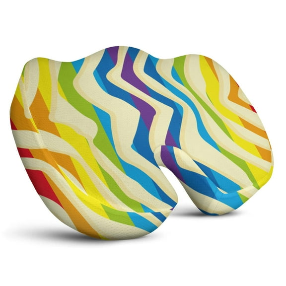 Premium Zebra Pattern Memory Foam Seat Cushion Ergonomic Chair Pad for Office Chair, Car, Airplane & Bleachers Sciatica, Tailbone Hip & Back Pain Relief - Chair Cushion for Long Office Workers.