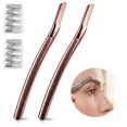 thumbnail image 1 of Premium Zinc Alloy Eyebrow Razor Safe Metal Trimmer Anti-Scratch Facial Hair Remover Detachable Blade Makeup Grooming Tool, 1 of 6