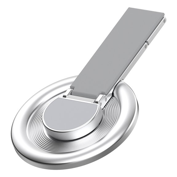 Premium Zinc Alloy Magnetic Phone Holder Rack Featuring Integrated Ringing Grip and 360 Degree Mobility for Portable Use