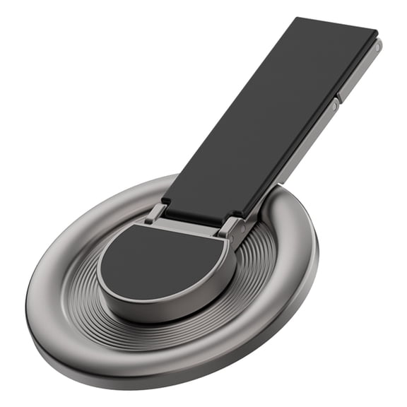 Premium Zinc Alloy Magnetic Phone Holder Rack Featuring Integrated Ringing Grip and 360 Degree Mobility for Portable Use