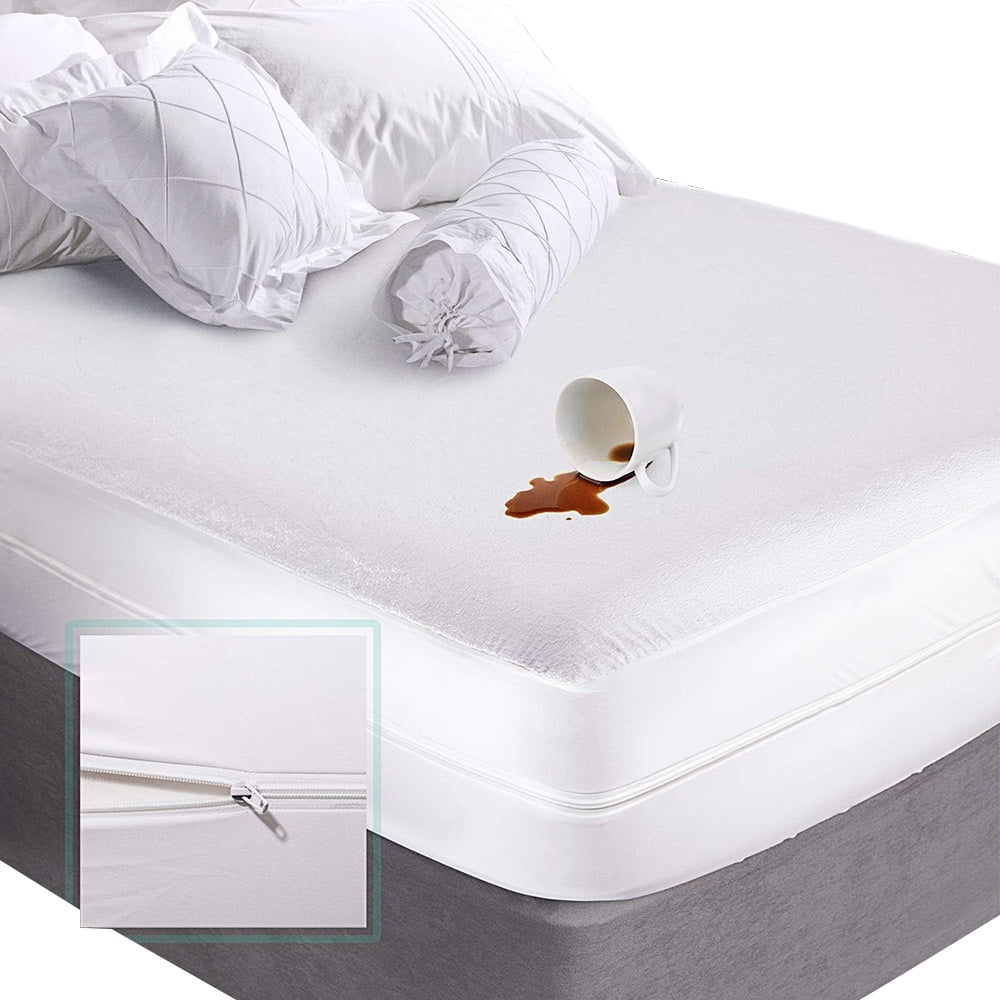 Premium Zippered Mattress Encasement, Queen Mattress Protector - Cotton ...