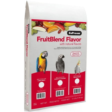 ZuPreem FruitBlend Flavor Bird Food for Parrots & Conures - 17.5 Pound- DS